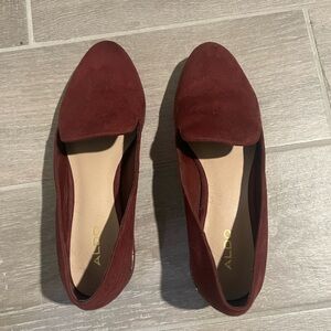 Aldo Women's Deep Red Suede Loafers